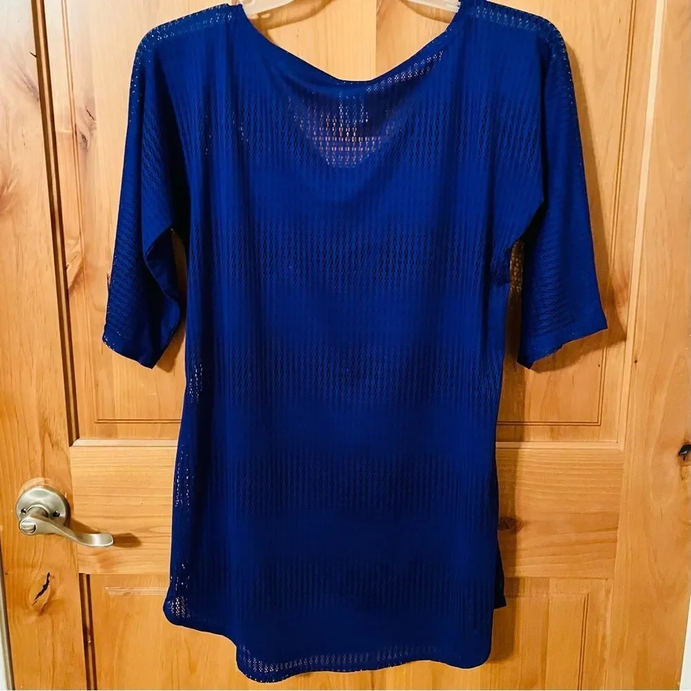 O'Neill Royal Blue Mesh Swim Cover-Up size XS/S See Through Beach Summer Comfy